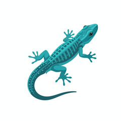 Obraz premium Turquoise Lizard Illustration on White