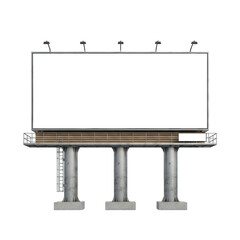 Obraz premium A blank billboard on a metal structure isolated on transparent background