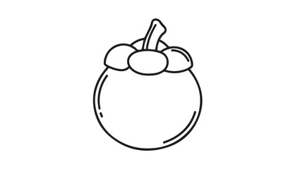 Obraz premium Mangosteen Fruit Outline Icon Simple Vector Illustration Stock Media