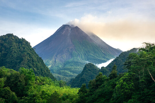mount Merapi in Indonesia 