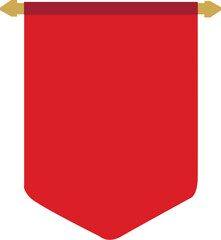 Obraz premium Red Hanging Banner Ribbon Flag Vector Isolated on White Background