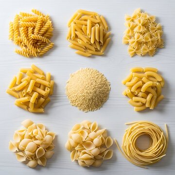 Culinary variety and artistry in a collection of pasta shapes