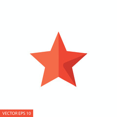 Obraz premium Red Star Icon on White Background
