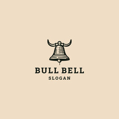 Bull bell logo template vector illustration design