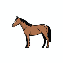 Obraz premium Illustration of a Strong Healthy Horse Stand in Profile