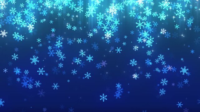 雪の結晶とキラキラ星　上から・グラデーション　ループ