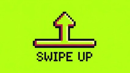 Obraz premium Pixel Art Swipe Up Arrow Icon.