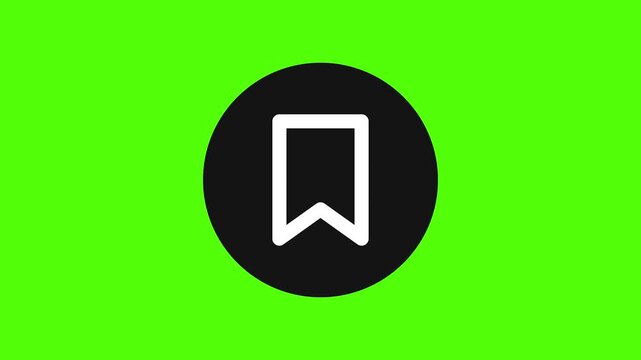 Simple Mark Icon: A minimalist icon of a bookmark, presented in a circular design against a vibrant green backdrop.