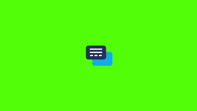 Iconic Interface: A minimalist icon, featuring a stack of digital cards, set against a vibrant green backdrop, representing the digital transformation.