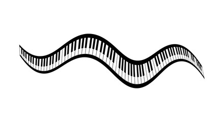Fototapeta premium Creative music concept with distorted piano keys in wave shape