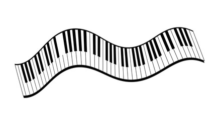 Artistic representation of piano music rhythm and sound waves