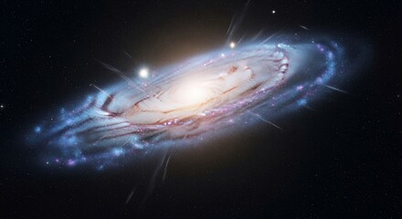Spiral galaxy cosmic universe illustration
