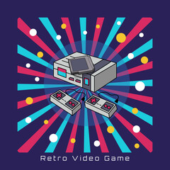 An illustration style 8-Bit console homage classic style. National Retro Video Game Day, March 8th. © Robert Yap