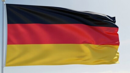 German Flag Waving in the Wind.