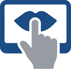 Obraz premium Flat Style Detailed Touch Lips on Tablet Interface Illustration