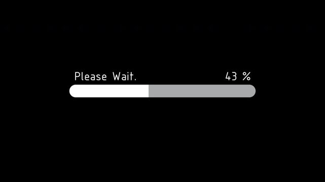 Rounded Smooth Please Wait Loading Bar with Percentage Display Dark Theme Prores Alpha Channel 4K 60fps