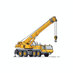 Fototapeta premium Professional mobile crane lifting heavy load for construction site