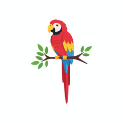 Colorful Parrot on Branch