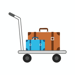 Luggage on a cart travel bags and suitcases