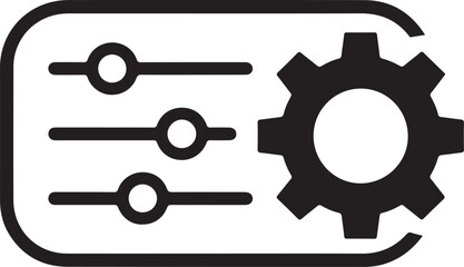 A striking circular design features swirling black shapes against a white background resembling a stylized bird