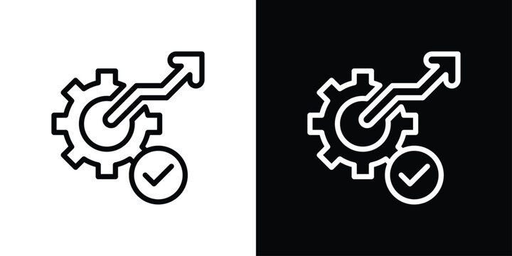 Optimization Icon Sheet Black And White