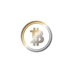 Obraz premium Circular emblem in gold and silver representing cryptocurrency and digital finance concept.