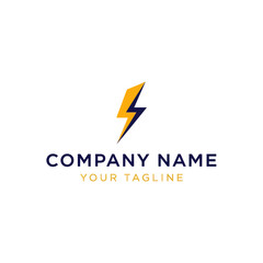 Lightning Bolt Logo Design Element.