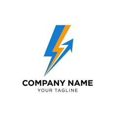 Electric Lightning Bolt Logo Design Element.