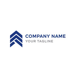 Blue Logo Design with Company Name Template.