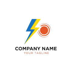 Electric Lightning Bolt Logo Design Element.