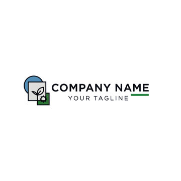 Company Logo Template with Leaf Design.