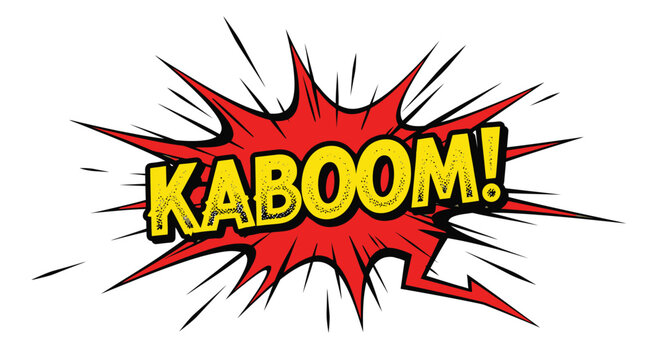 Comic KABOOM sound effect pop art explosion graphic