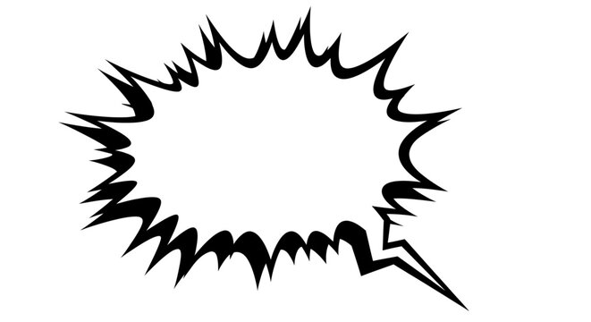 Comic style jagged speech bubble with explosion effect