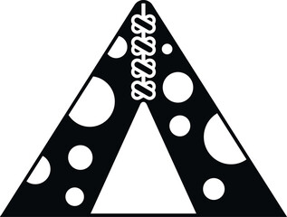 Black and white graphic icon representing a children's play tent © anatolir