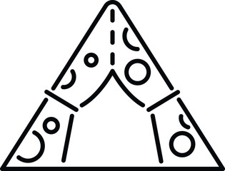 Triangular a frame tent line art icon for camping, hiking, and glamping concepts © anatolir