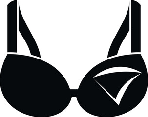 Black bra icon representing women's clothing and lingerie apparel