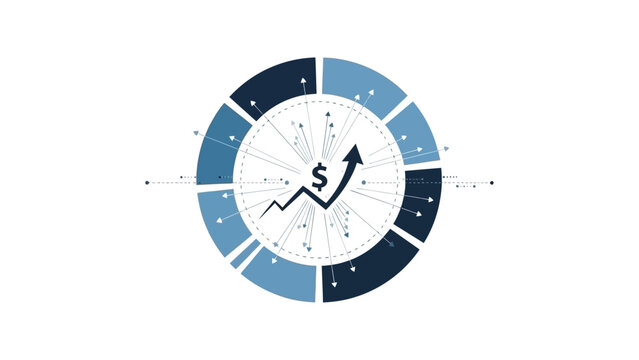 Circular Graph with Arrow and Dollar Sign.