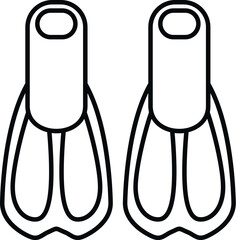 Pair of flippers for underwater sports and water activities © anatolir