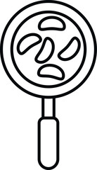 Obraz premium Outline icon representing a frying pan with potato slices inside, illustrating cooking breakfast