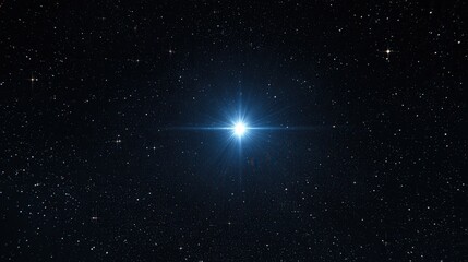 Bright star shines in the night sky over the universe during a clear evening