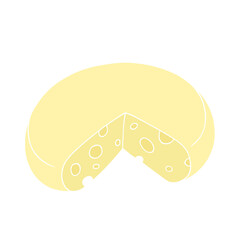 Colorful, appetizing piece of cheese. Vector graphics.