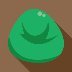 Obraz premium Green beanbag cushion providing comfort and relaxation in a flat design style illustration