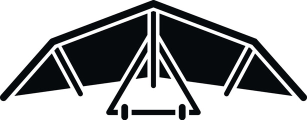 Hang glider icon symbolizing extreme air sport, freedom, and recreation © anatolir