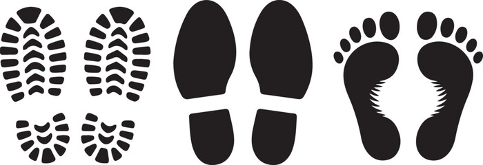 Human footprints icon set. © MstHazara