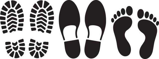 Human footprints icon set. © MstHazara