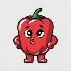 A red pepper cartoon character with muscles