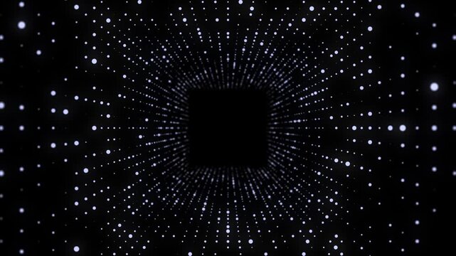 Abstract sci-fi blue tunnel. Wormhole absorbs cyberspace. 3D portal. Futuristic fantasy high-tech funnel. 3d rendering.