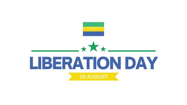 Gabon Liberation Day Celebration Graphic Animation.
