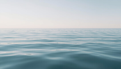 Obraz premium 凪いだ海面が水平線まで均一に広がるミニマルな情景