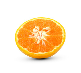 sliced tangerine isolated on white background